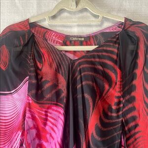 Roberto Cavalli Red and Pink Blouse